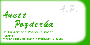 anett pozderka business card